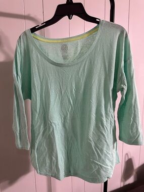 SO Mint Green Scoop Neck Long Sleeve Top